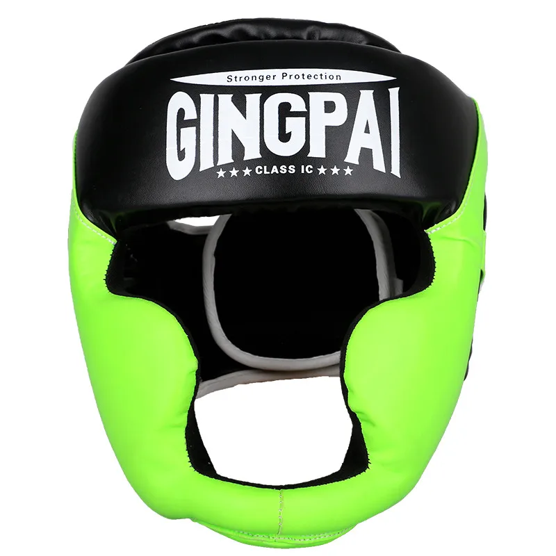Боксерский шлем закрытого типа/Спарринг шлем/ММА/Муай Тай кикбоксинг Brace/защита головы - Цвет: Зеленый