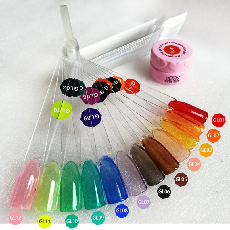  12 color Neon Color Jelly Nails Jellies Glass Candy Nails Summer Attribute Translucent UV Nail Gel 