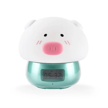 

TFBC-Kids Bedroom Usb Charging Alarm Clock Night Light Easy Setting Remote Control Soft Pat Cute Colorful Decorative Led Carto