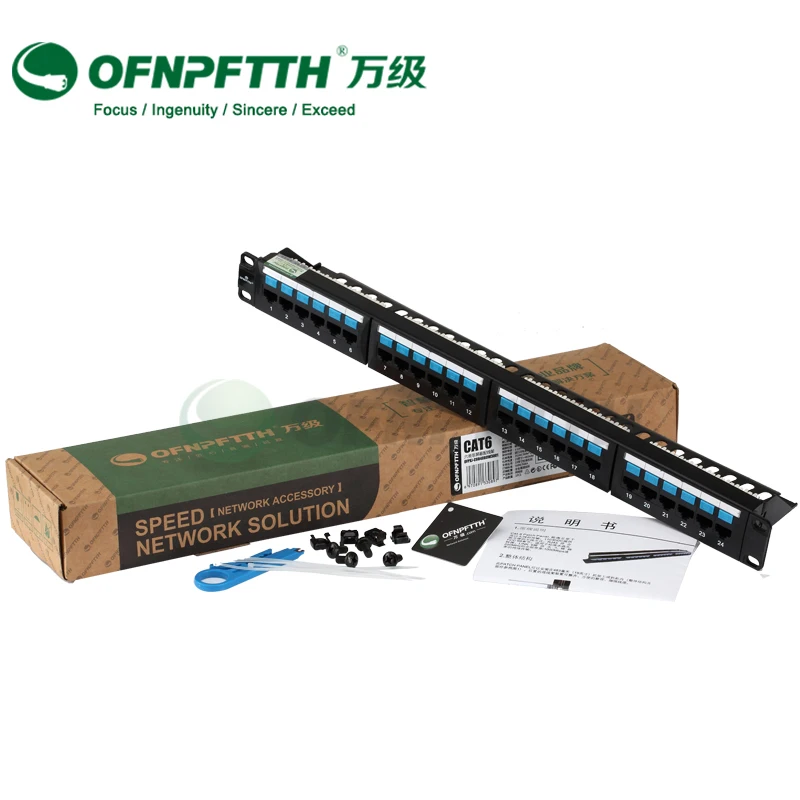 Патч панель CAT6 24 порта сеть RJ45 UTP 19 дюймовый Тип крепления стойки с разъемами|mount