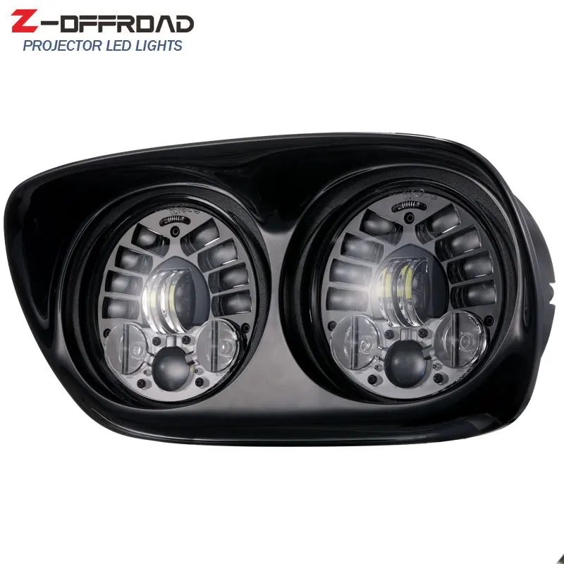 

Motorcycle Headlight Dual LED Motorbike Headlight Light Replacement Projector Headlamp for Motorcycle Road Glide Light