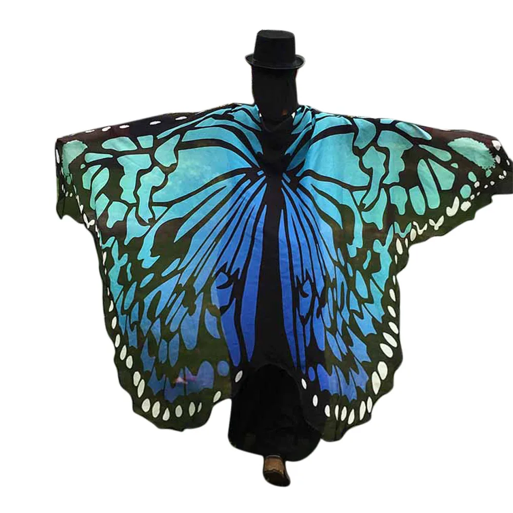 Красочный женский шарф пашмины Бабочка крыло Плащ-Павлин обертывание подарки милые новинки печати шарфы пашмины# Z15 - Цвет: Blue