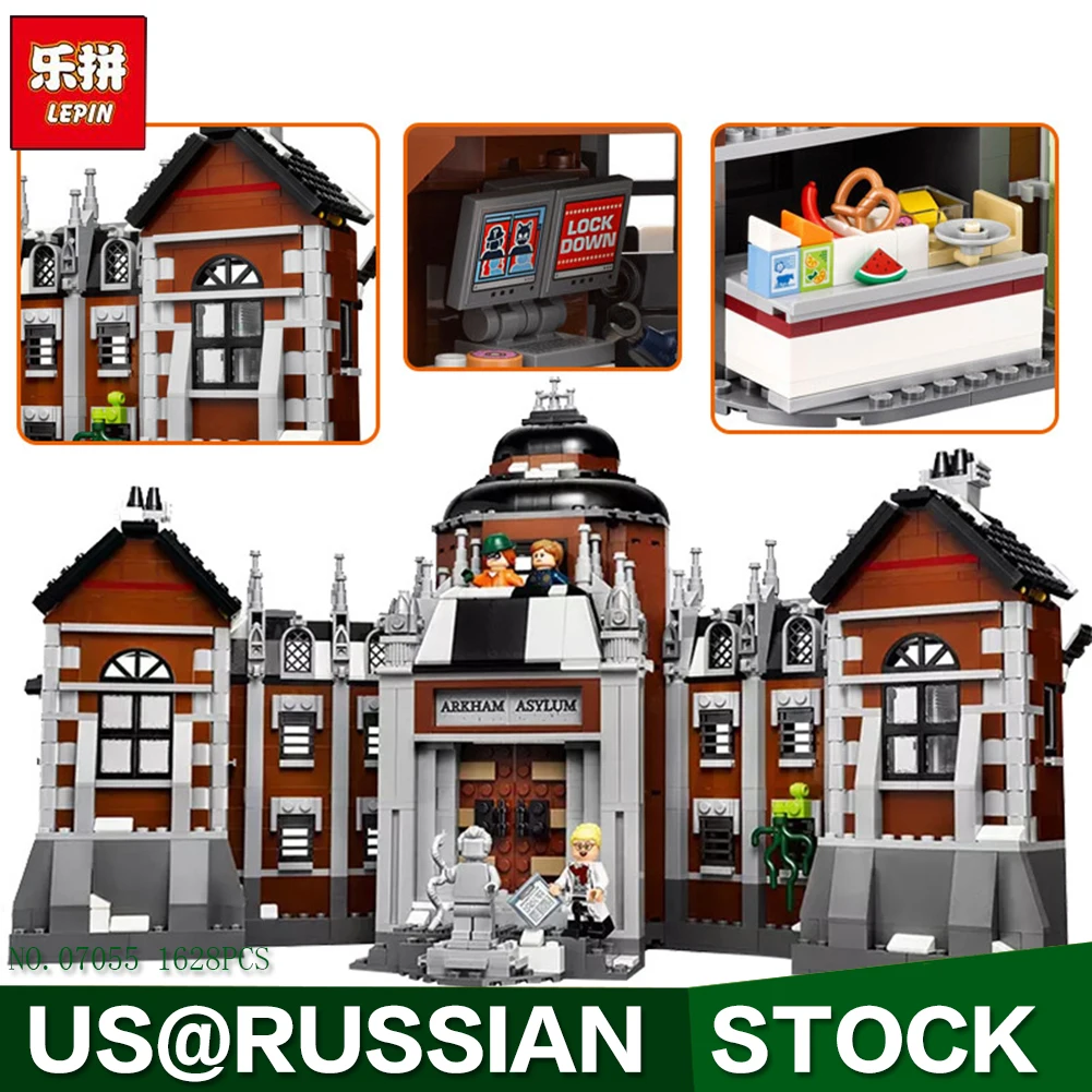 Lepin 07055 Compatible Legoe Batman 70912 1628pcs Super Heroes Movie Blocks Arkham Asylum Toys for Children Building Blocks Lepin 07055 Compatible Legoe Batman 70912 1628pcs Super Heroes Movie Blocks Arkham Asylum Toys for Children Building Blocks