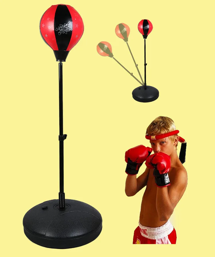 Регулируемый Фитнес боксерский груша Скорость мяч расслабленным боксерская груша для Скорость сумка для детей+ перчатки+ насос+ основа+ палки