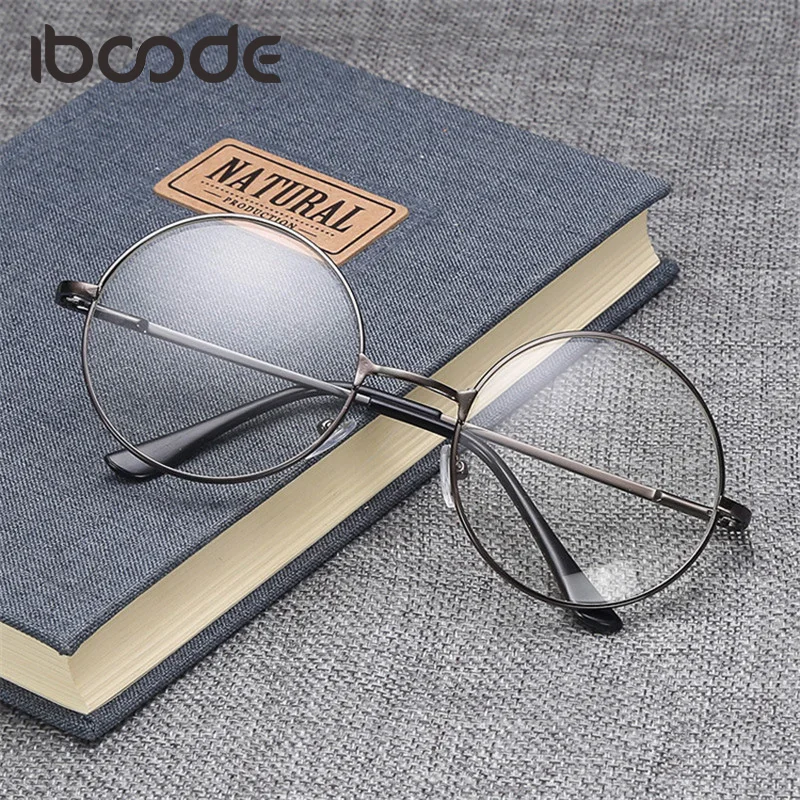 

iboode Round Vintage Glasses for Myopic Student Eyewear Unisex Men Women Retro Fresh Design Alloy Frame -100 to -400