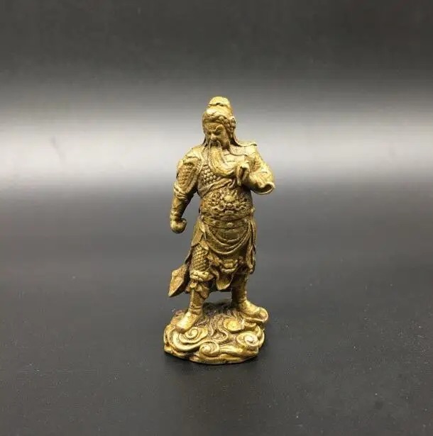 Медная сборная китайская латунная резная статуя Mammon Guan Gong Yu Будда изысканные
