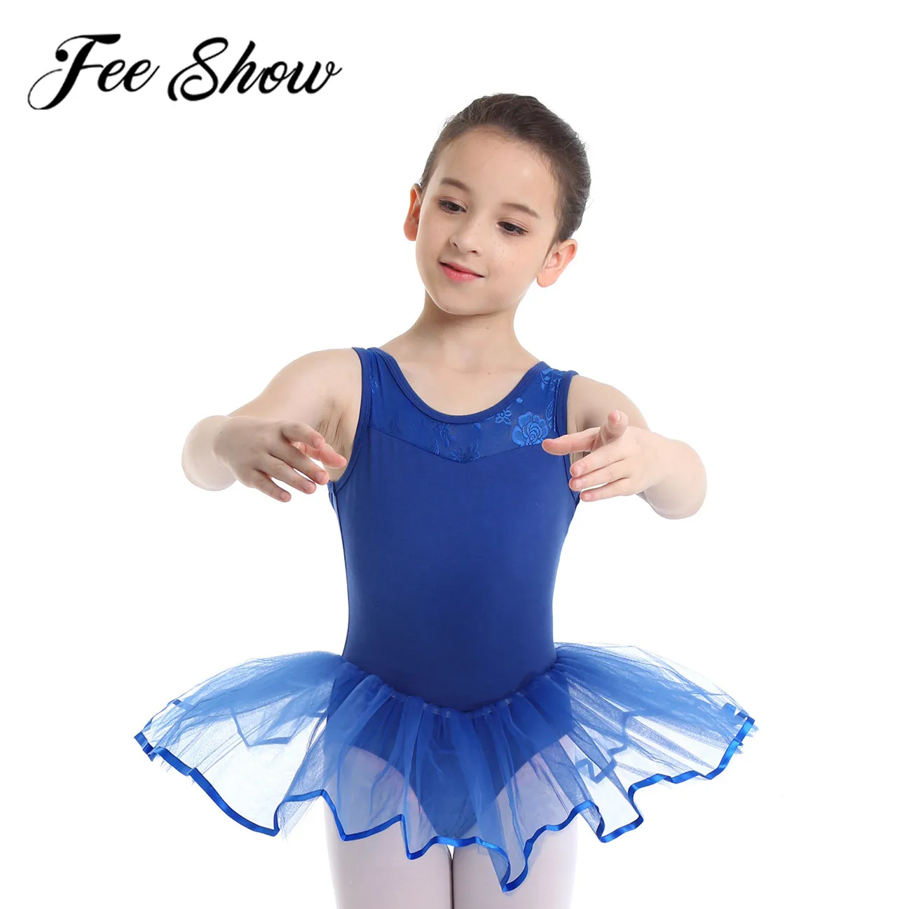 Ballet Dance Gymnastics Leotard For Girls Tutu Dress Princess Dance Costume Sleeveless Ballerina