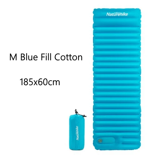 Naturehike сверхлегкий наружный надувной матрас, надувная кровать для кемпинга, походный коврик, ручной коврик для сна - Цвет: M Blue fill cotton
