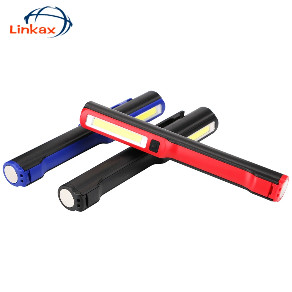 

COB LED Flashlight AA Battery Magnetic Pen Clip Hand Torch 5 Modes Working Light