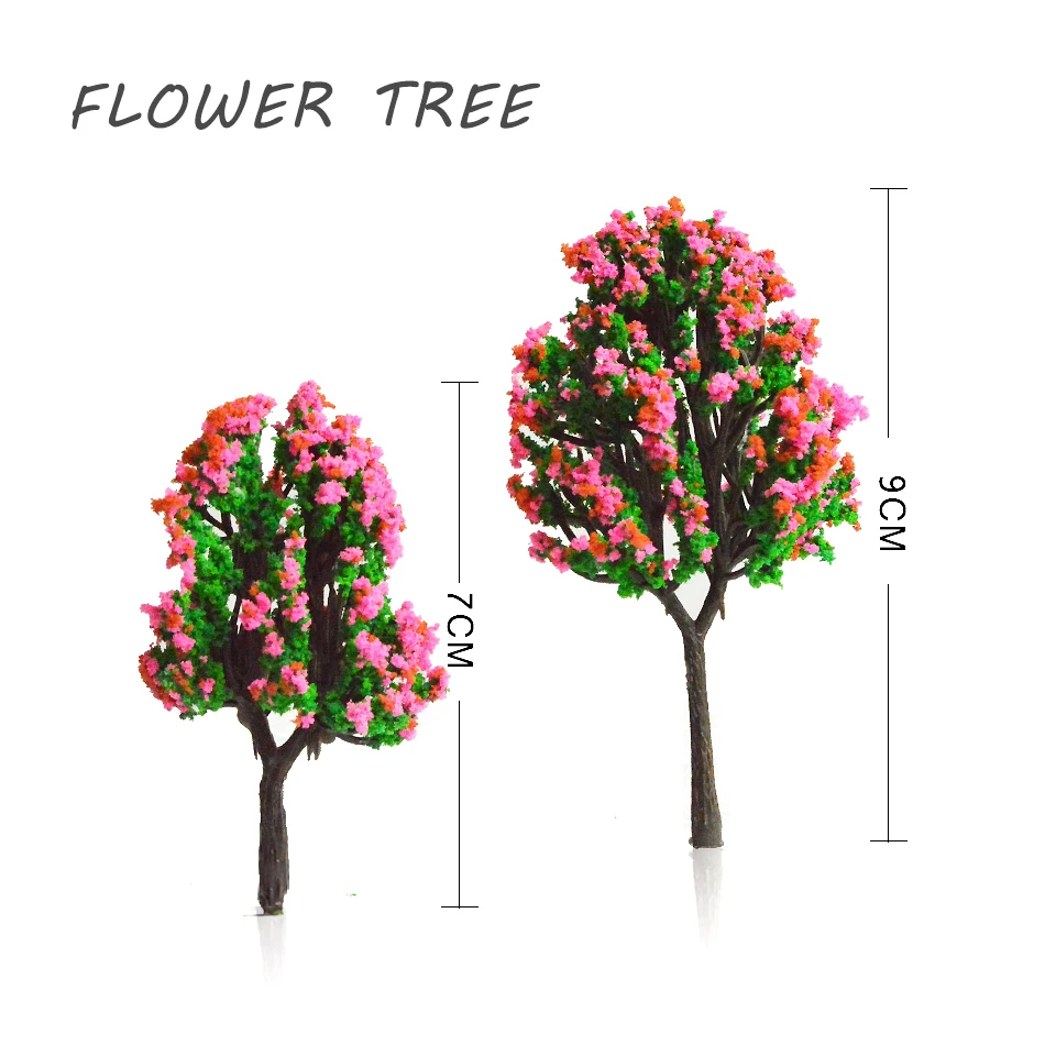 

7-9cm model building train color flower miniature trees HO N scale for train railway scenery layout