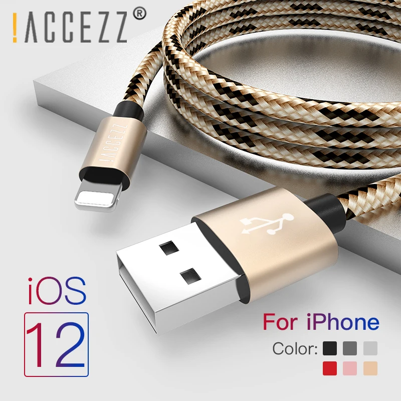 ACCEZZ USB кабель для iPhone X XS XR MAX 8 7 6 5 Plus iPad Mini быстрое зарядное устройство освещение кабели синхронизации данных для iOS 11 12 линия зарядки