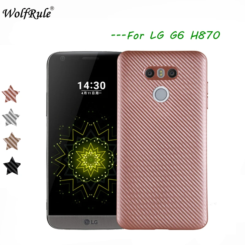cheap WolfRule sFor Case LG G6 Cover Luxury Full Protection Carbon Fiber Brushed Soft TPU Case For LG G6 Case For LG G 6 H870 Fundas