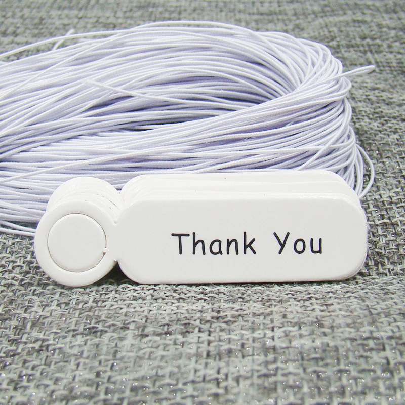 5*1.3cm100pcs white Gift Tags+100pcs elastic string Wedding Favour