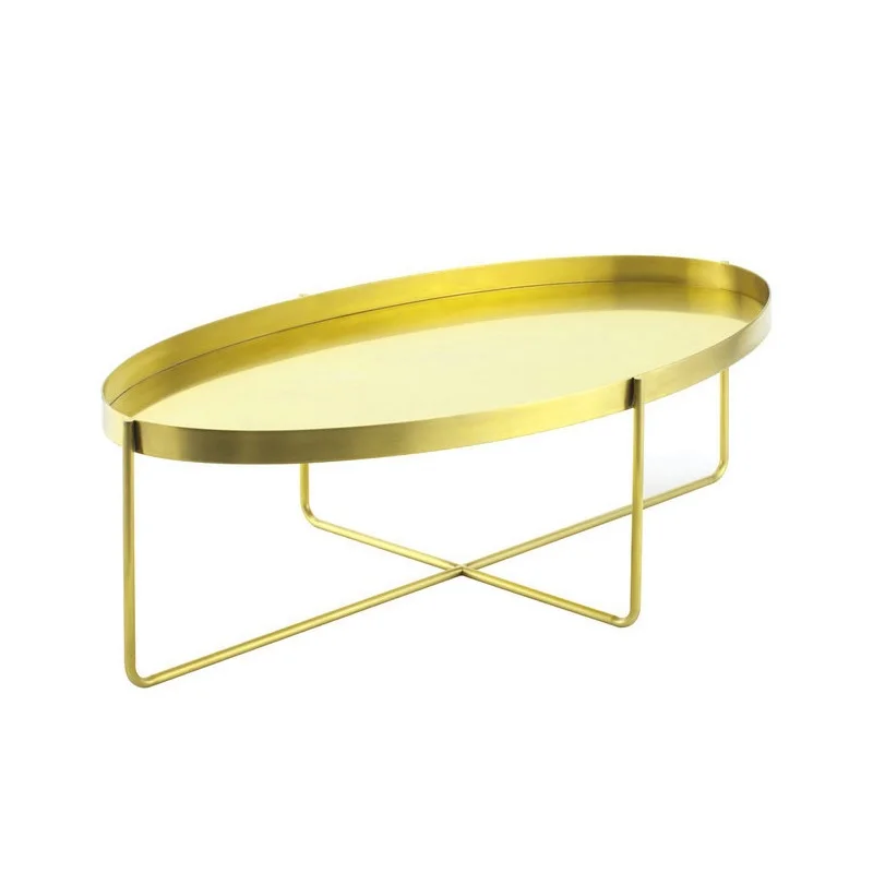 Metal Oval Coffee Table in Black / Gold / Rose Gold