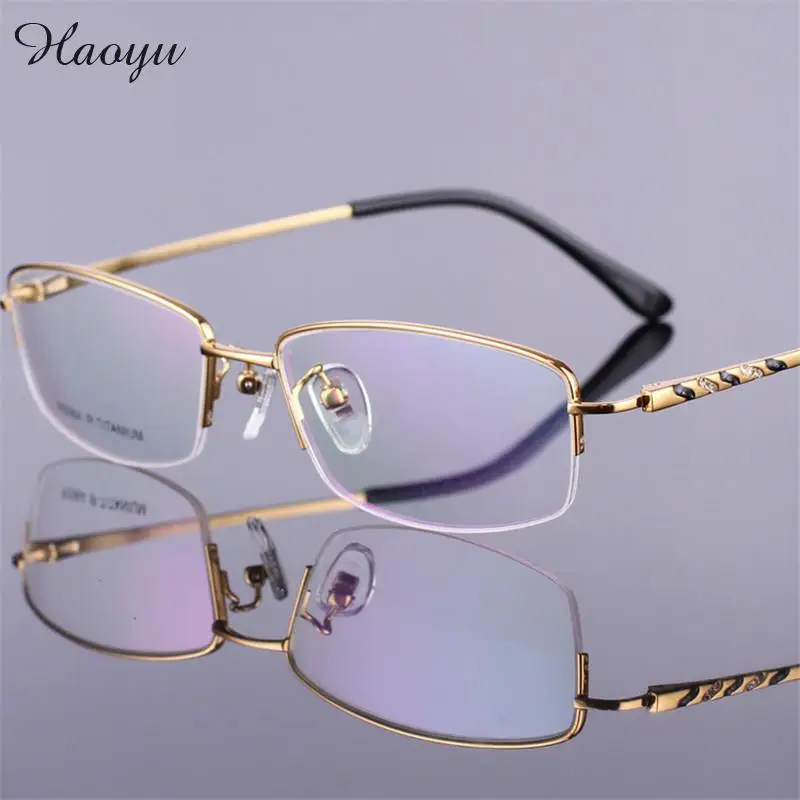 haoyu new 964 100 pure Titanium Eyeglasses Frames Men Optical Glasses Frame Brand Reading Clear Glasses