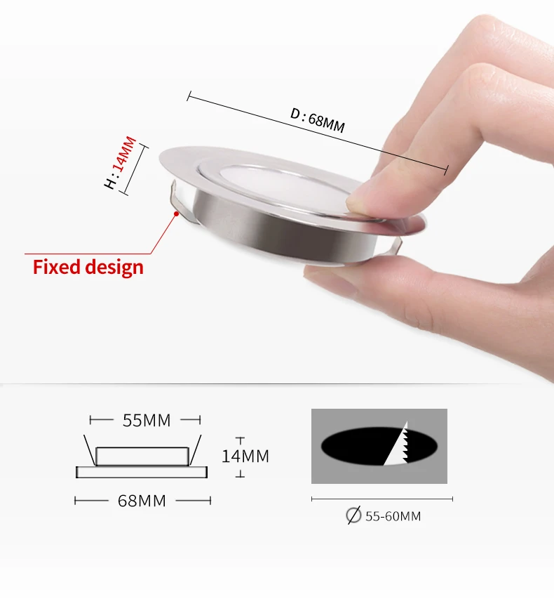 ultra-thin 3W embedded small downlight 12VDC built in downlight
