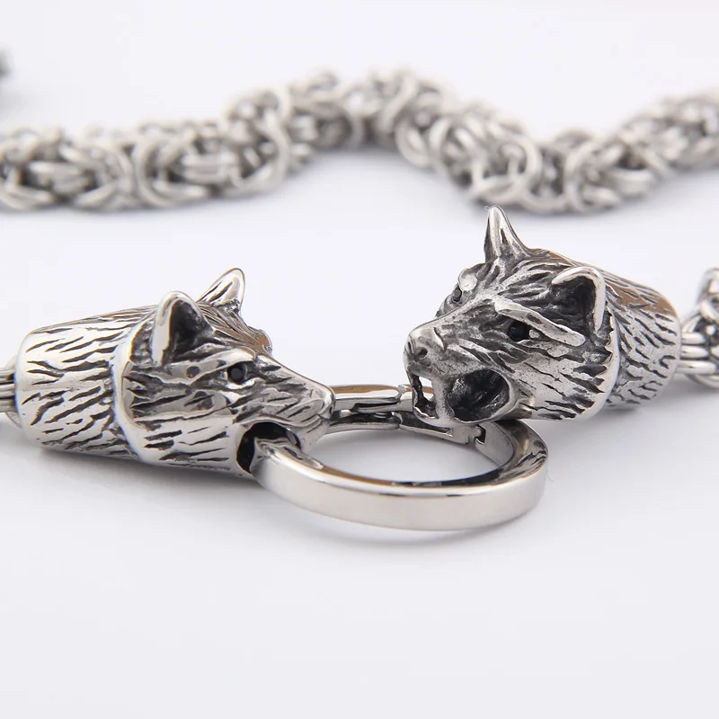 Прямая поставка ручная работа цепочка из нержавеющей стали норсе голова медведя