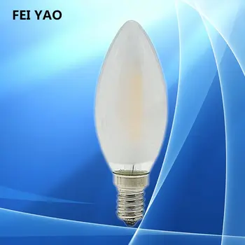 

100pcs LED Filament Candle Bulb 2W 4W 6W E14 E12 E27 110V 220V 360 Degree polish lamp Replace Incandescent Light Energy Saving