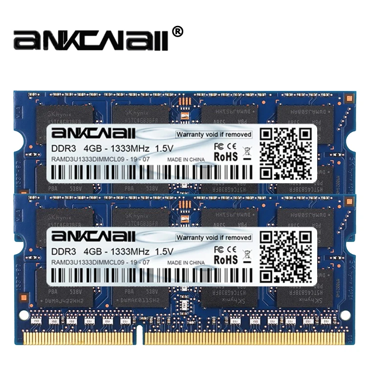 DDR3 Оперативная память 4 Гб(2 шт. x 4 Гб) 1333 МГц 1600 МГц PC3-10600/12800 для Intel ноутбук памяти DIMM 1,5 V 204Pin