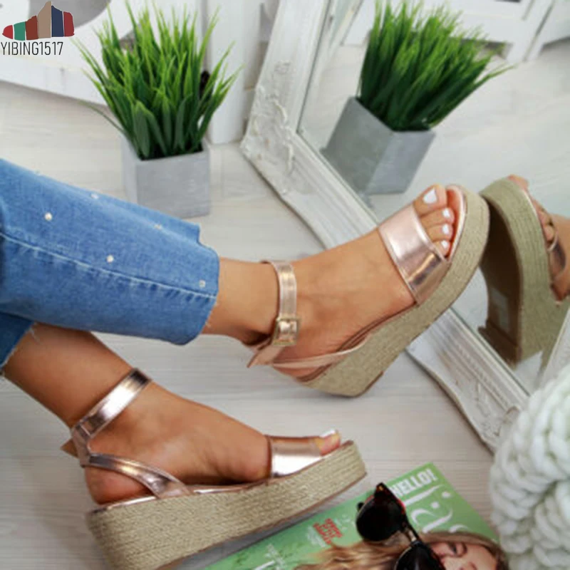 

Laamei Summer Platform Sandals 2019 Fashion Women Flat Sandal Wedges Shoes Casual Woman Peep Toe Ladies Platform Sandals