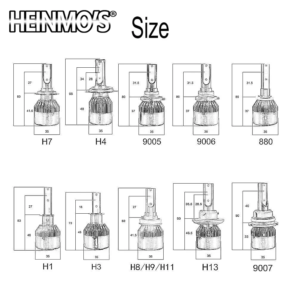 2*72W фары для 7600LM COB H8 H9 H11 светодиодный фары H7 9005 HB3 HB4 9006 H11 H10 H1 H3 880 светодиодный фары светодиодный фар автомобиля