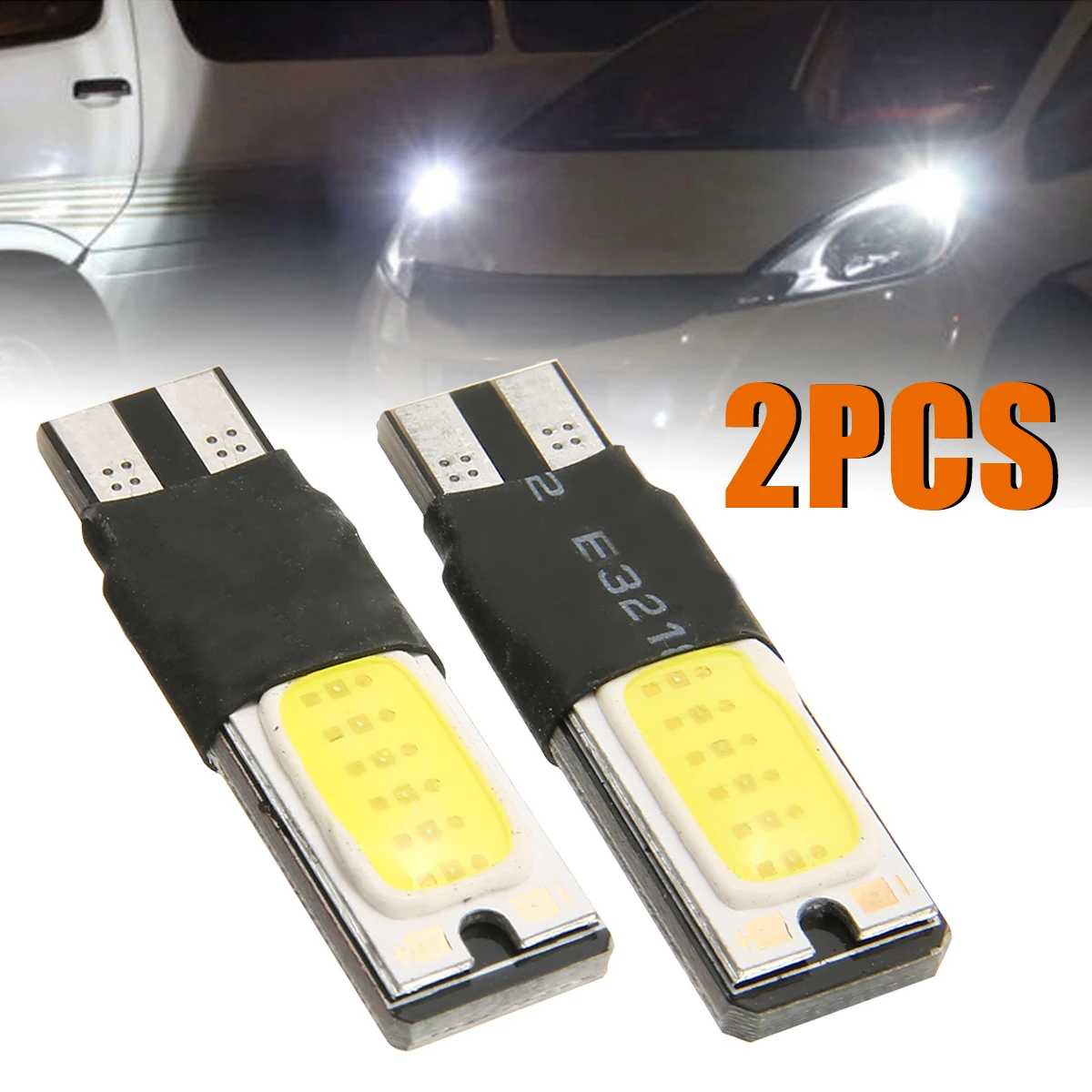 2pcs White T10 Wedge Light 194 168 6W COB LED Car Canbus No Error Side Signal Lamp Bulb Auto Reading  Number Plate Lights