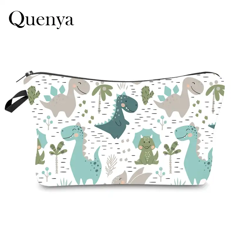 Quenya 女性化粧ポーチ漫画恐竜 3d プリント化粧品袋小さな化粧オーガナイザーバッグ旅行トイレタリーバッグ美容ケース Cosmetic Bags Cases Aliexpress