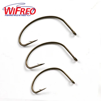 

Wifreo [25PCS] #2 #4 #6 Wide Gap Fishing Hook Fly Tying Worm Hooks Bronzed Color Fish Hook Wholesale