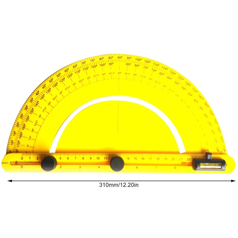 Мультиугловая линейка, пластиковый транспортир 180 градусов для строителя, плотника, мастера и инженера, большой размер