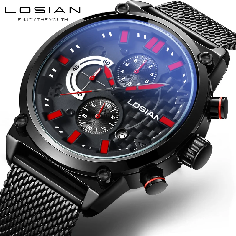 Фото Спортивные часы uhr cronometro мужские подарки moda hombre люксовый бренд водонепроницаемые