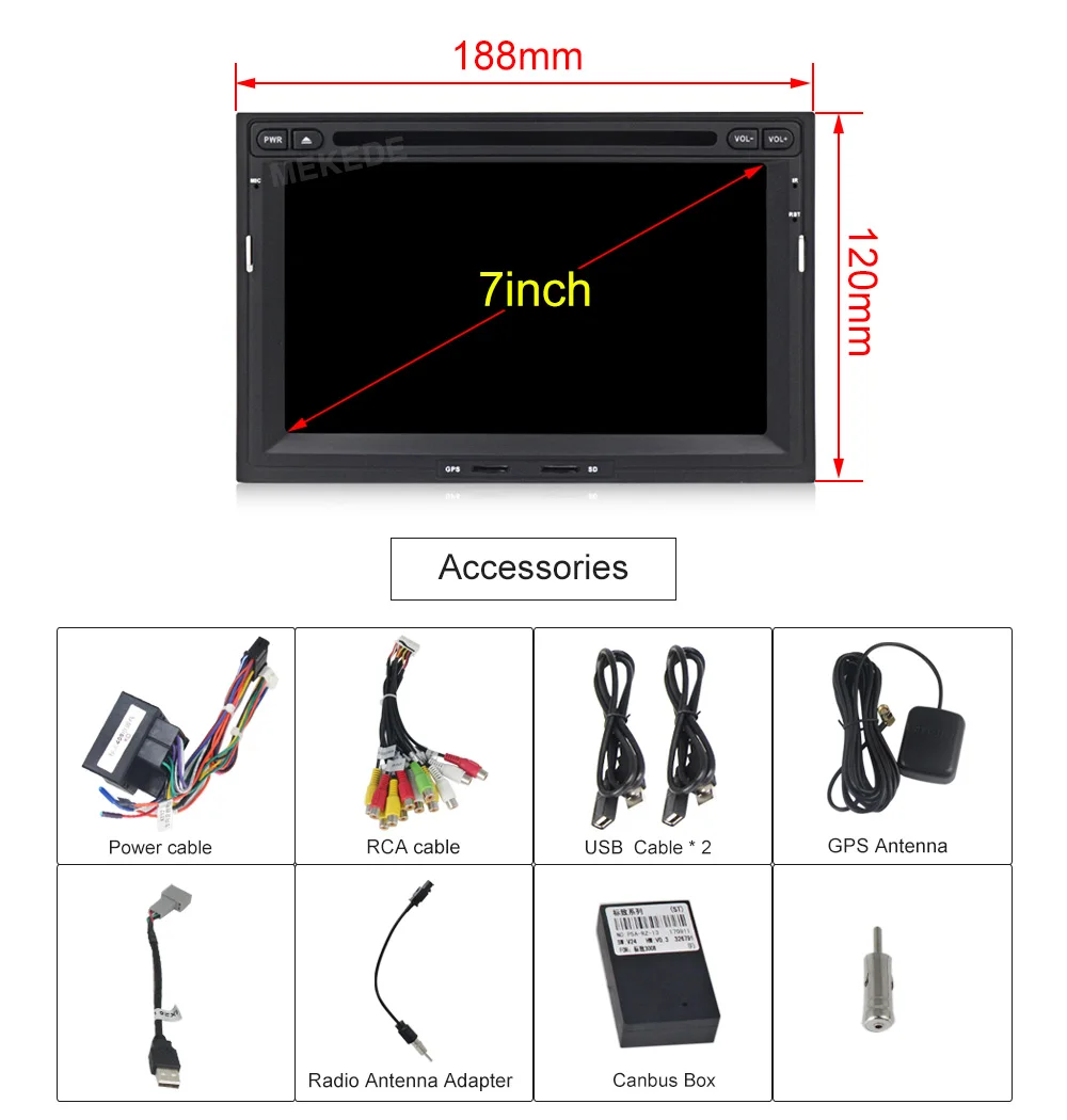 Sale MEKEDE 2 Din Android 9.1 Car Radio For Peugeot 3005 3008 5008 Partner Berlingo Car Multimedia Player Stereo GPS Navigation DVD 4