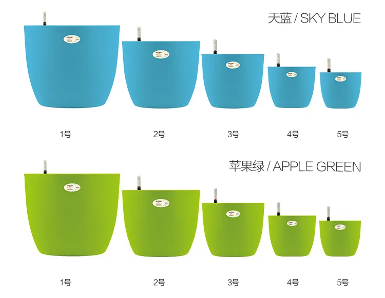 Современный стиль мини/маленький/средний/большой четыре цвета самополива горшок растение цветочный горшок с индикатором уровня воды