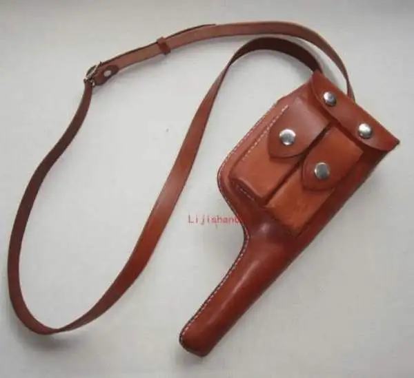 

WWII German Mauser C96 Broomhandle Leather Holster With Strap - GM023