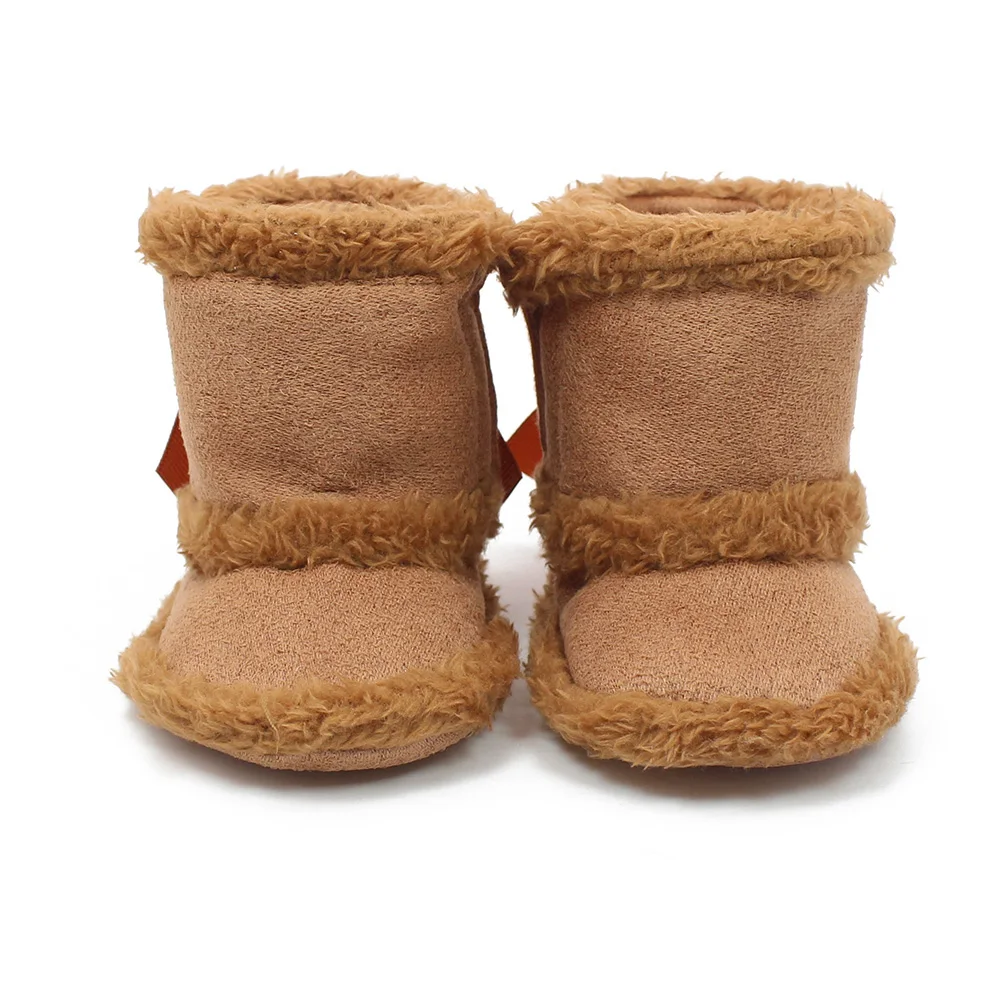 

2016 New Winter Baby Boots Fluffy Keep Warmly Baby Boots Handmade High Quality Slip-On Soft Cotton Sole Newborn Baby Boots