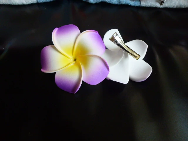 50 Purple colour  Foam Hawaiian Plumeria flower Frangipani Flower bridal hair clip 6cm be hair be color after colour mask маска фиксатор а для окрашенных волос 500 мл