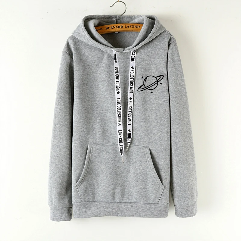 

2018 autumn winter new planet printing catching cashmere long-sleeved version of Harajuku leisure loose woman hoodies sweatshirt