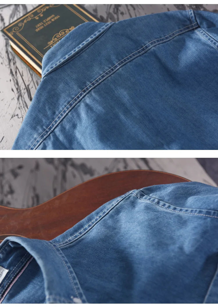 Хлопковая рубашка мужская джинсовая тонкая рубашка с длинным рукавом мягкая один карман тонкая джинсовая рубашка мужская джинсовая ковбойская рубашка Мужская s Топы TS-497