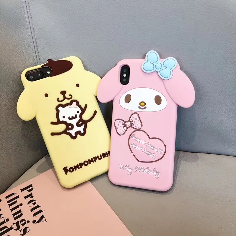 Мультяшный милый чехол для телефона My Melody IPhone 11 Pro MAX 6 6S 7 8 Plus X XR XS Pom Purin Мягкий