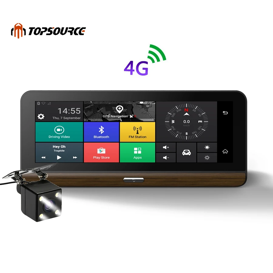 TOPSOURCE 3G 4G Car DVR font b Camera b font Supported plus 7 8 inch Android