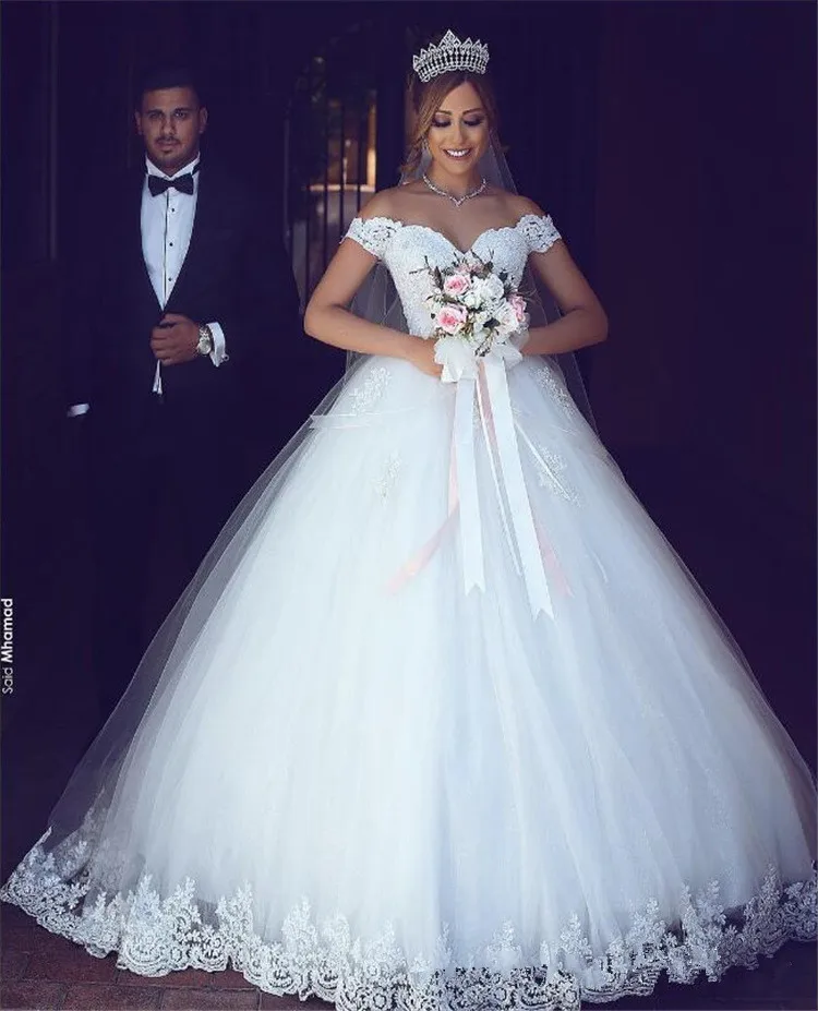 

Bridal wedding dress new word shoulder lace trim thin simple girl wedding dress 2019 plus size wedding dress