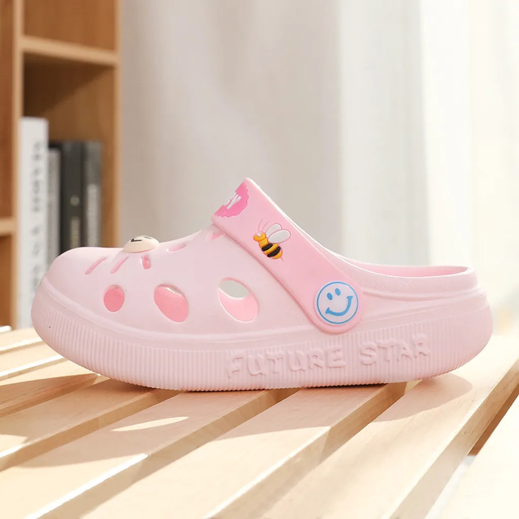 Сандалии для маленьких мальчиков и девочек; летняя пляжная обувь; домашние тапочки с рисунком кота; детская обувь дышащая сандалии для детей