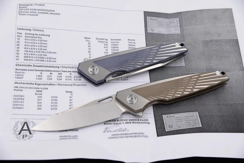 Новый титановый плавник JUFULE Griffin Real M390 blade TC4 складной карманный нож для кемпинга и