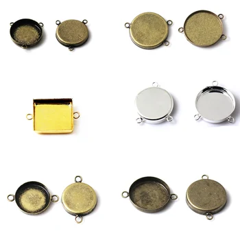 

Beadsnice fashion jewelry square round link connector trays pendant tray for diy and Interchangeable bracelets design ID32255