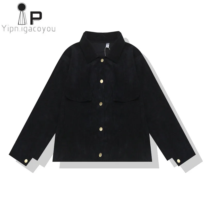 Vintage Corduroy Jacket Women Baseball Jacket 2018 Autumn Big size Harajuku Outerwear Womens Basic Coat Pink Black Ladies Coats