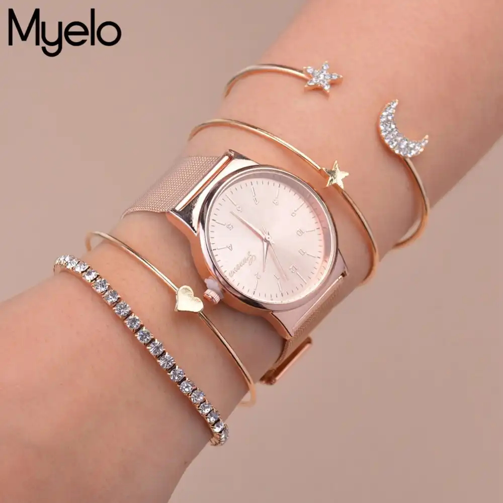 Myelo Fashion Trendy Rose Gold Silver Star Moon Heart Myelo Fashion Trendy Rose Gold Silver Star Moon Heart