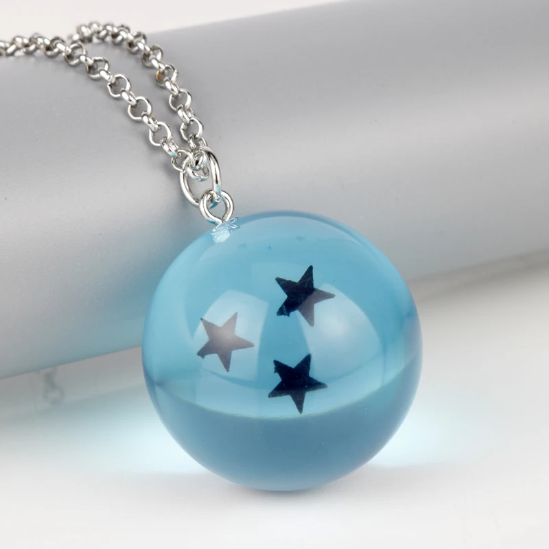 

dongsheng Hot Anime Dragon Ball Z Necklace Pvc 1-7stars Goku Blue Plastic Dragonball Pendant Necklace Chaveiro Christmas Gifts