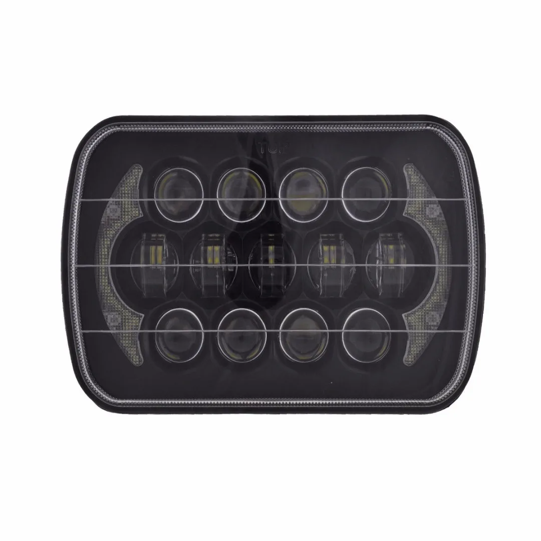 Black 85W 7x6" 5X7" LED Projector Headlight Hi-Lo Beam DRL For Jeep Cherokee XJ