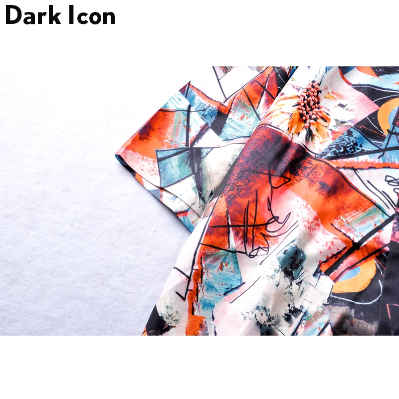 Мужская Уличная рубашка Dark Icon длинная в стиле хип хоп с принтом спереди и сзади