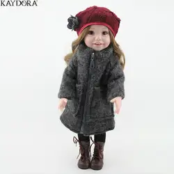 KAYDORA модная девочка кукла 18 дюймов зимнее пальто рождественский подарок красная шляпа теплая Кукла реборн цельное Силиконовое тело