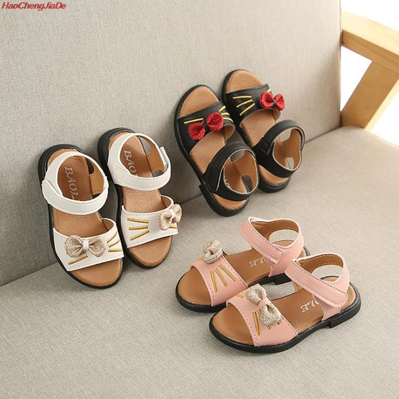 

HaoChengJiaDe Summer Girl Sandals For Children Princess Shoes Soft Bottom Baby Shoes Cartoon KT Cat Sandals Kids Toddler Sandals